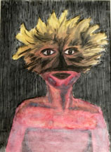 Mask, 22in x 28in oil stick